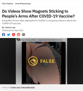 Weird Videos Claim Magnets Stick To Vaccine Shot Site On Arms, Tim Says BULLSHIT