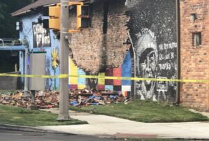 George Floyd Mural in Ohio Crumbles After Lightning Strikes