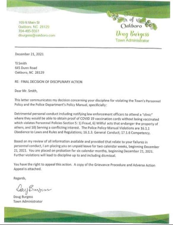 North Carolina Police Chief Suspended After Telling Officers How to Get