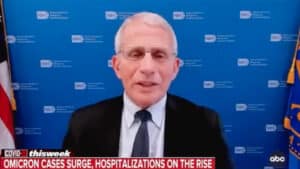 Dr. Fauci Predicts Omicron Surge Will Peak in Late January, Last Several Weeks