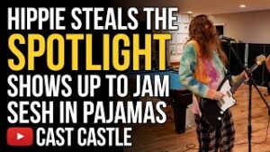 Hippie Steals The Spotlight Shows Up To Jam Session In Pajamas