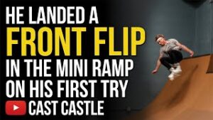 He Landed A Front Flip In The Mini Ramp On His First Try