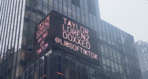 Timcast CEO Puts Billboard in Times Square Calling Out WaPo Reporter's Doxxing of Libs of Tik Tok