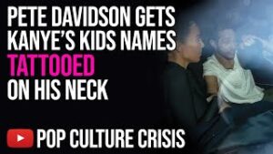 Pete Davidson Shown to Have Gotten Kanye West's Kids Initials Tattooed on His Neck