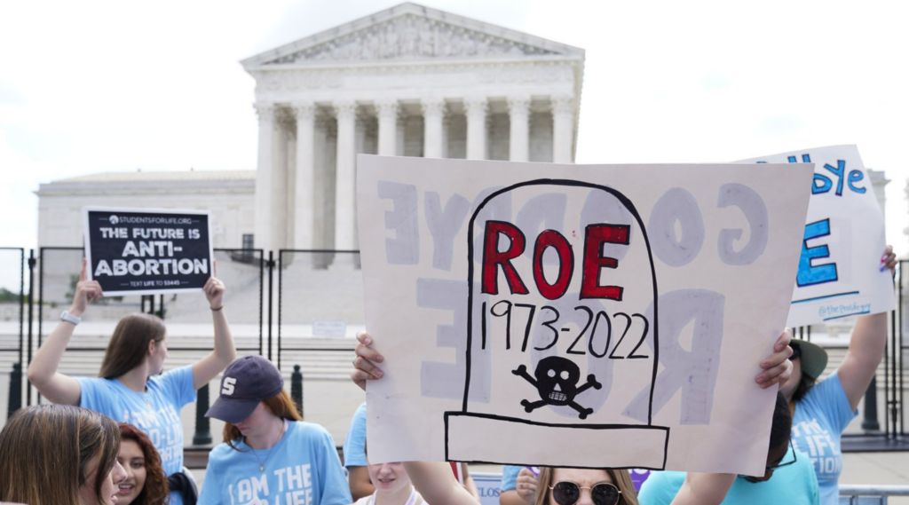 Demonstrators Gather at the Supreme Court Following the End of Roe v. Wade