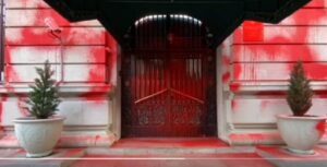 Russian Consulate in New York City Vandalized With Red Spray Paint