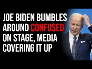 Joe Biden Bumbles Around Confused On Stage, Media Tries Covering Up His Broken Brain