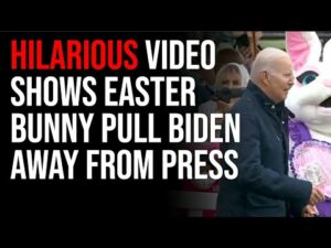 Hilarious Video Shows Easter Bunny Pull Biden Away To Stop Him From Answering Press Questions