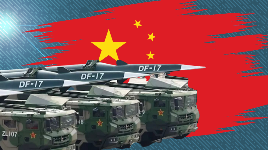 China test-firing the DF-17 hypersonic missile.