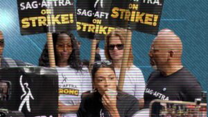 Rep. Alexandria Ocasio-Cortez Joins SAG-AFTRA and Writers Guild of America Picket Line