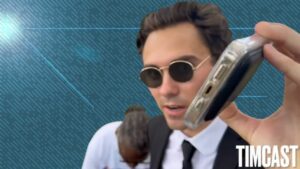 David Hogg Dodges Timcast Reporter, Plays Disney Music In Attempt To Copyright Strike Video