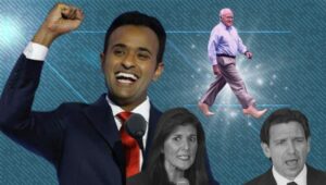 WATCH: Vivek Ramaswamy Calls Nikki Haley and Ron DeSantis Both 'Dick Cheney in Three-Inch Heels' on Debate Stage