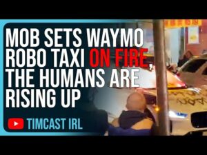 Mob Sets Waymo Robo Taxi ON FIRE, The Humans Are RISING UP