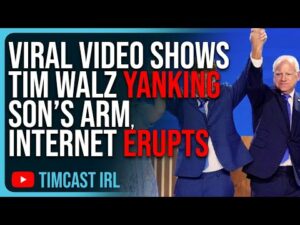 Viral Video Shows Tim Walz YANKING Son’s Arm, Internet ERUPTS