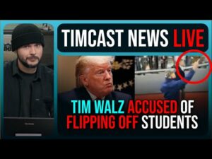 Tim Walz FLIPPED OFF STUDENTS??! Accusation Goes Viral After Democrat Gets Heckled | Timcast News