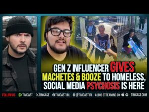 Gen Z Influencer Gives MACHETES &amp; BOOZE To Homeless, Social Media PSYCHOSIS Is Here